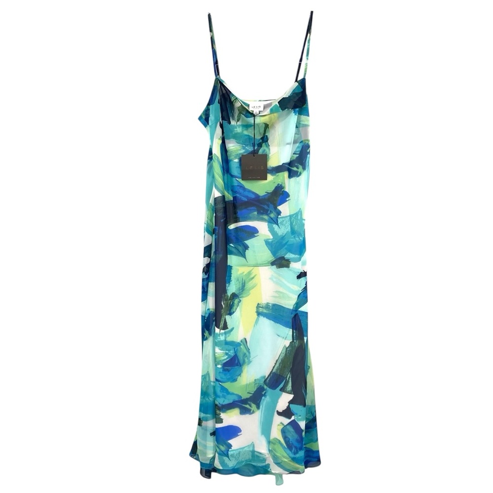 Le Lis Abstract Print Midi Slip Dress New